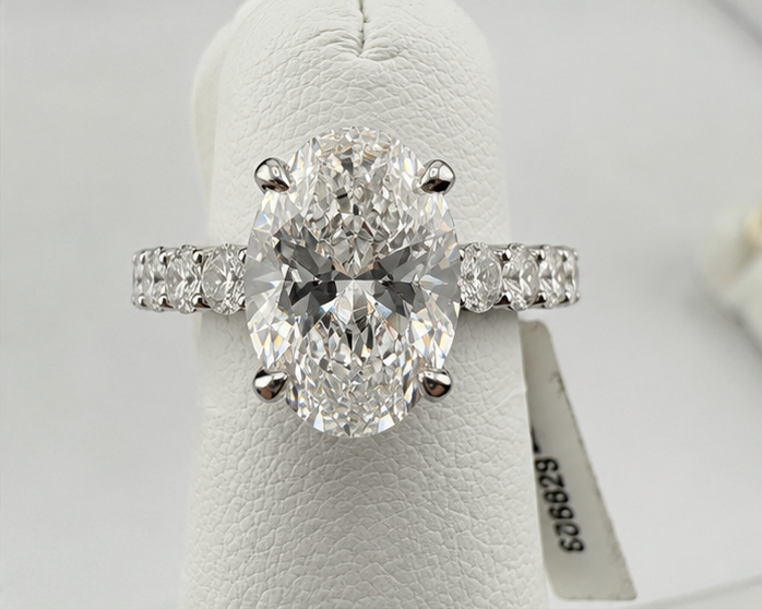 Diamond Engagement Ring with Shared-Prong Band