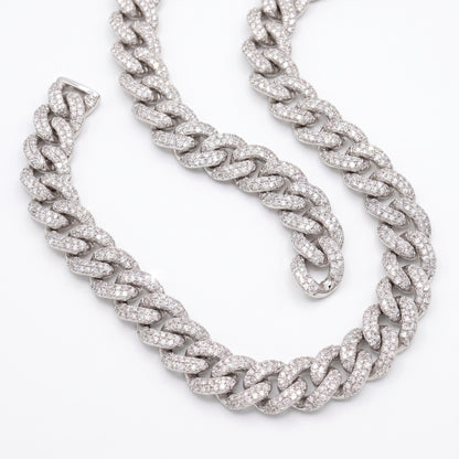 White Gold Diamond Pavé Cuban Link Chain