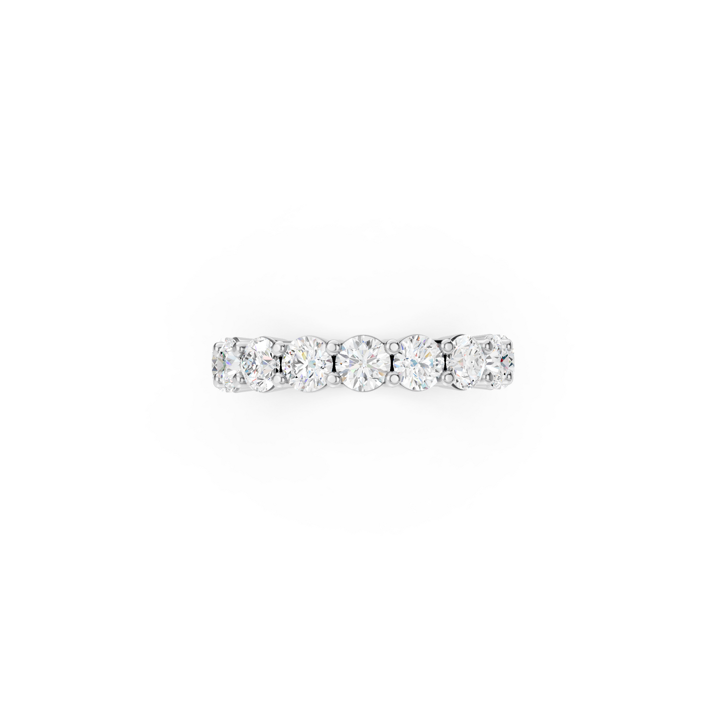 9 Stone Round Diamond Wedding Band