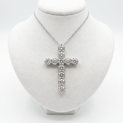 Cross Round Diamond Necklace