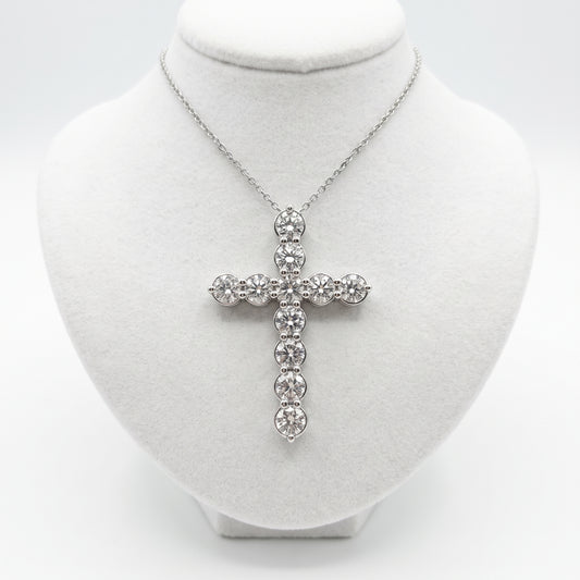 Cross Round Diamond Necklace