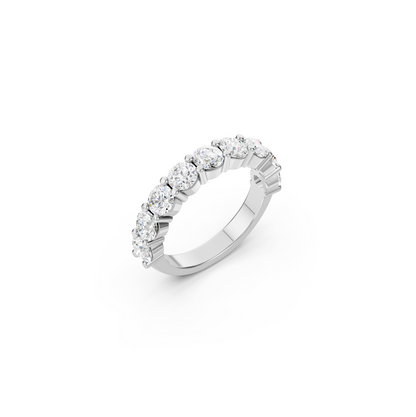 9 Stone Round Diamond Wedding Band