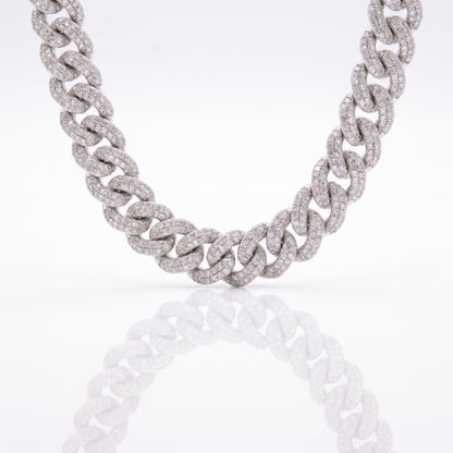 White Gold Diamond Pavé Cuban Link Chain
