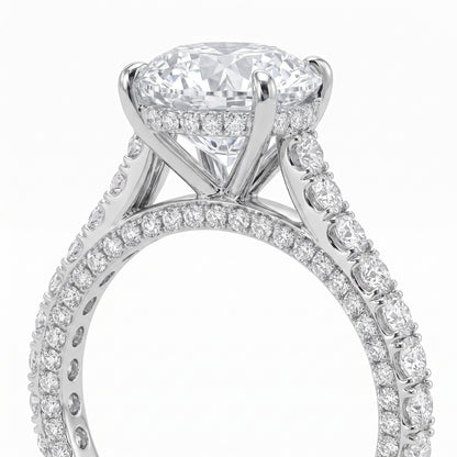 Double Pavé Hidden Halo Diamond Engagement Ring