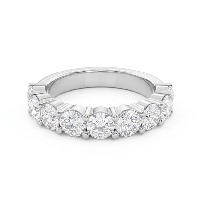 9 Stone Round Diamond Wedding Band