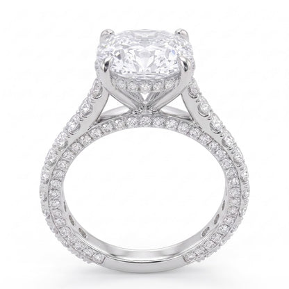 Double Pavé Hidden Halo Diamond Engagement Ring