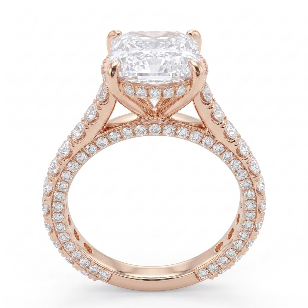 Double Pavé Hidden Halo Diamond Engagement Ring