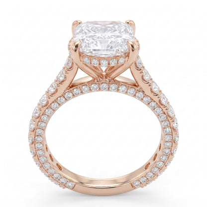 Double Pavé Hidden Halo Diamond Engagement Ring