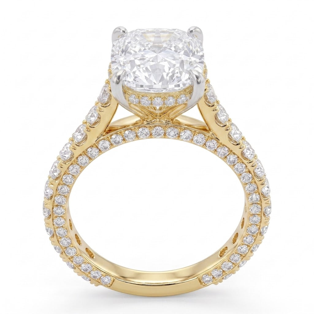 Double Pavé Hidden Halo Diamond Engagement Ring