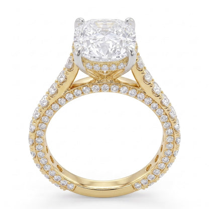 Double Pavé Hidden Halo Diamond Engagement Ring