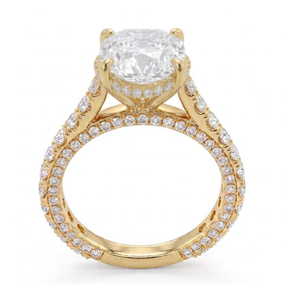 Double Pavé Hidden Halo Diamond Engagement Ring