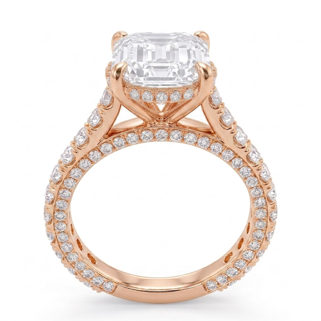 Double Pavé Hidden Halo Diamond Engagement Ring