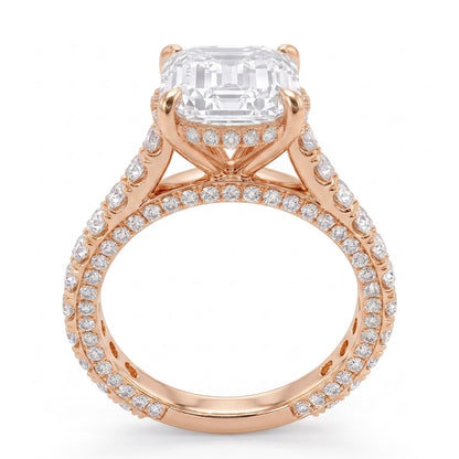 Double Pavé Hidden Halo Diamond Engagement Ring