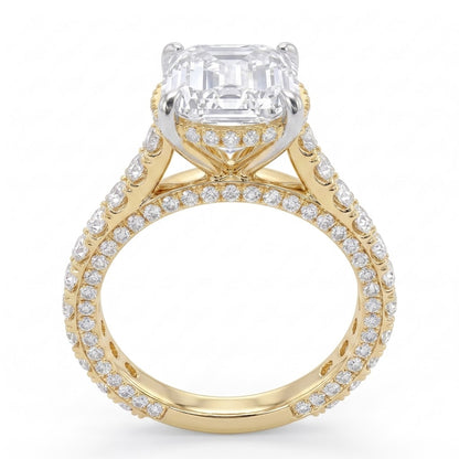 Double Pavé Hidden Halo Diamond Engagement Ring