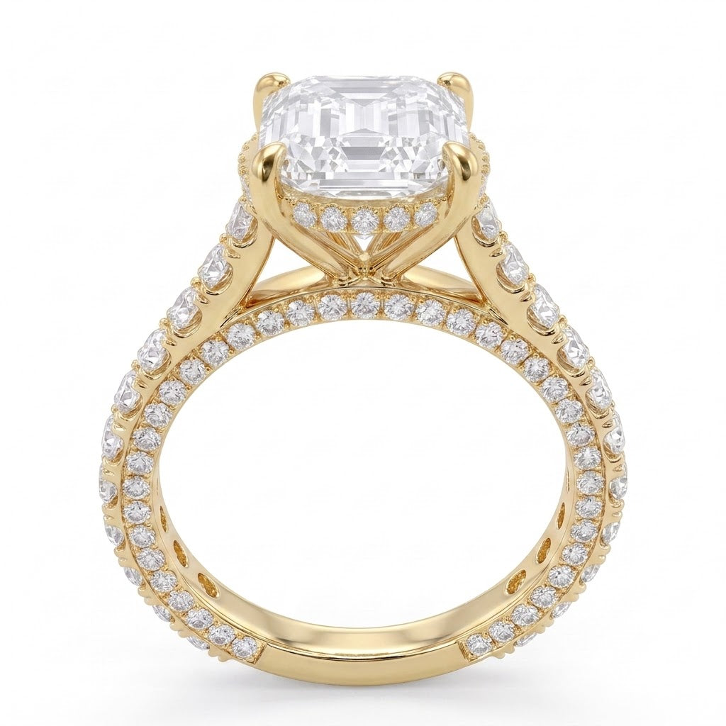 Double Pavé Hidden Halo Diamond Engagement Ring