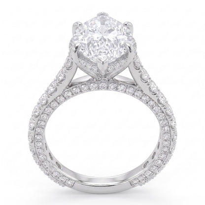 Double Pavé Hidden Halo Diamond Engagement Ring