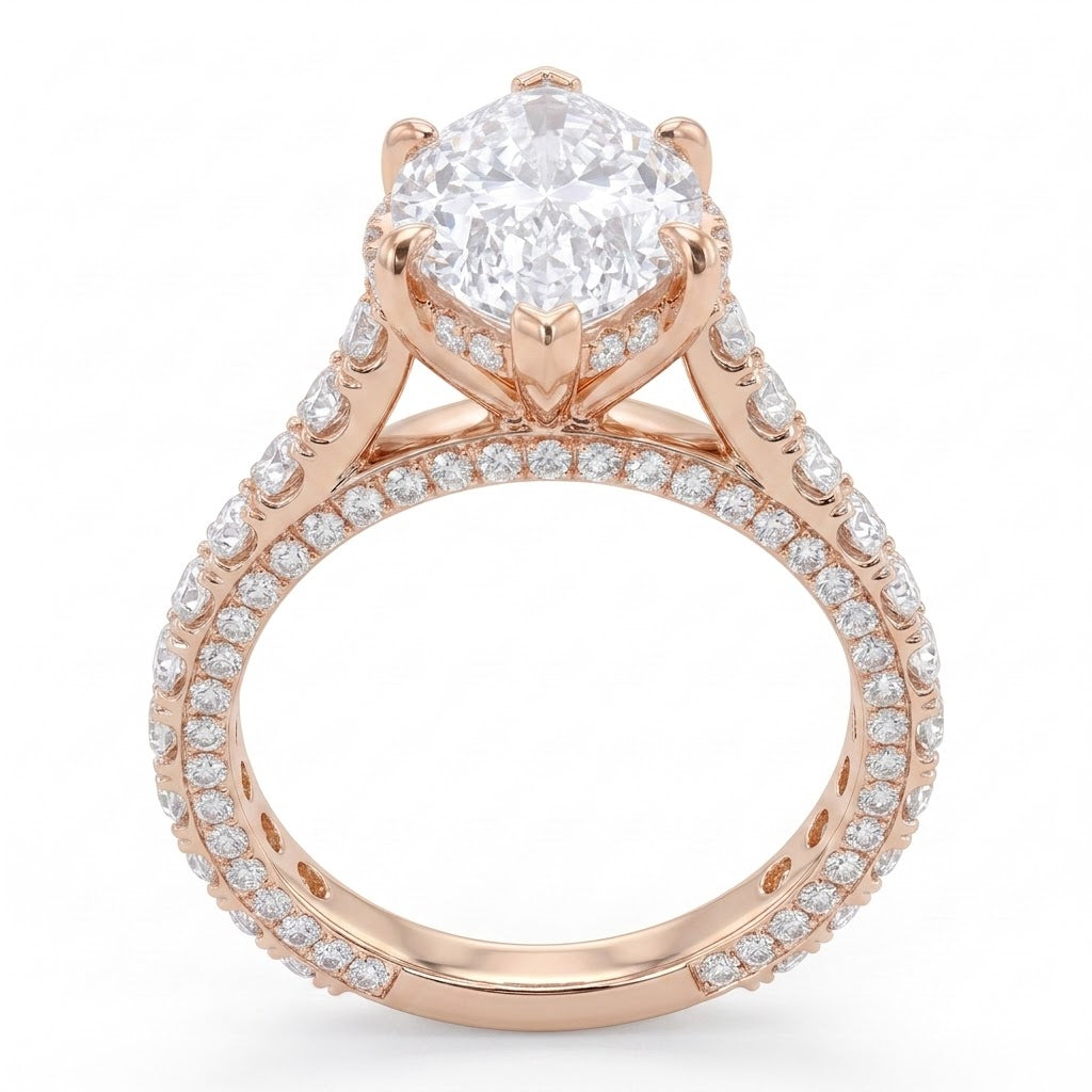 Double Pavé Hidden Halo Diamond Engagement Ring