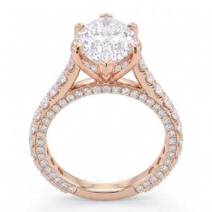 Double Pavé Hidden Halo Diamond Engagement Ring
