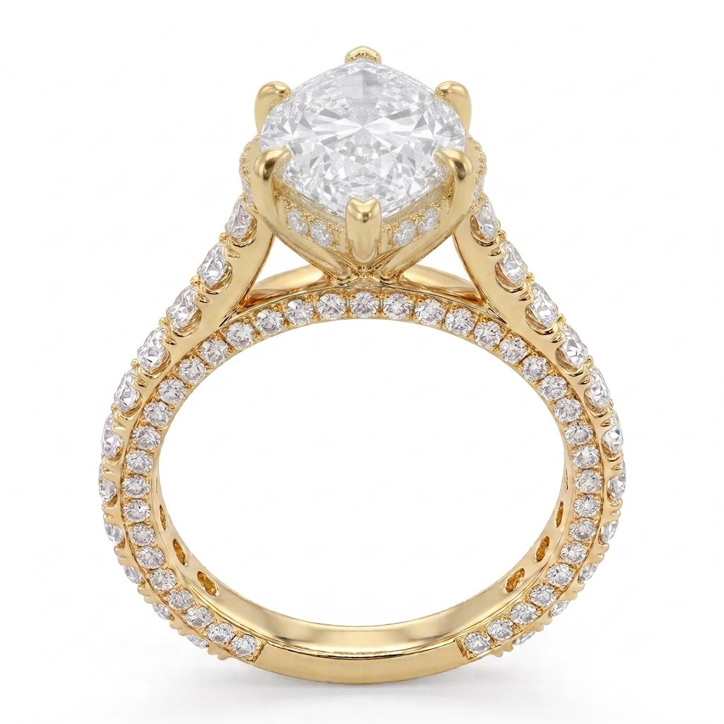 Double Pavé Hidden Halo Diamond Engagement Ring