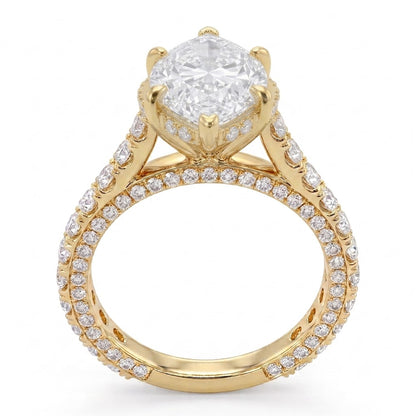 Double Pavé Hidden Halo Diamond Engagement Ring