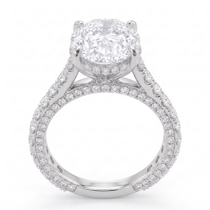 Double Pavé Hidden Halo Diamond Engagement Ring