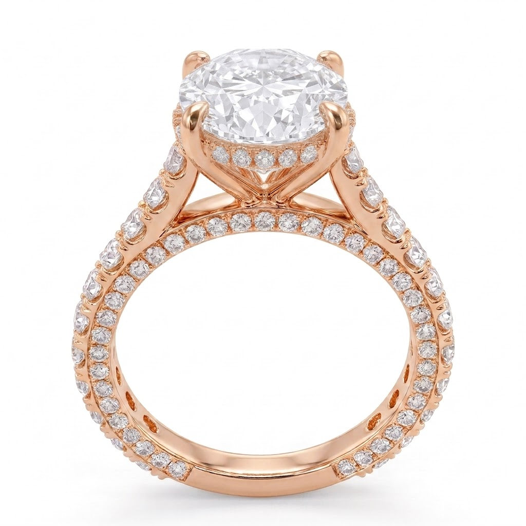 Double Pavé Hidden Halo Diamond Engagement Ring