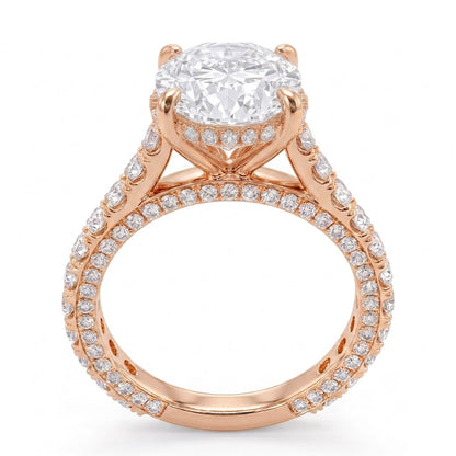 Double Pavé Hidden Halo Diamond Engagement Ring