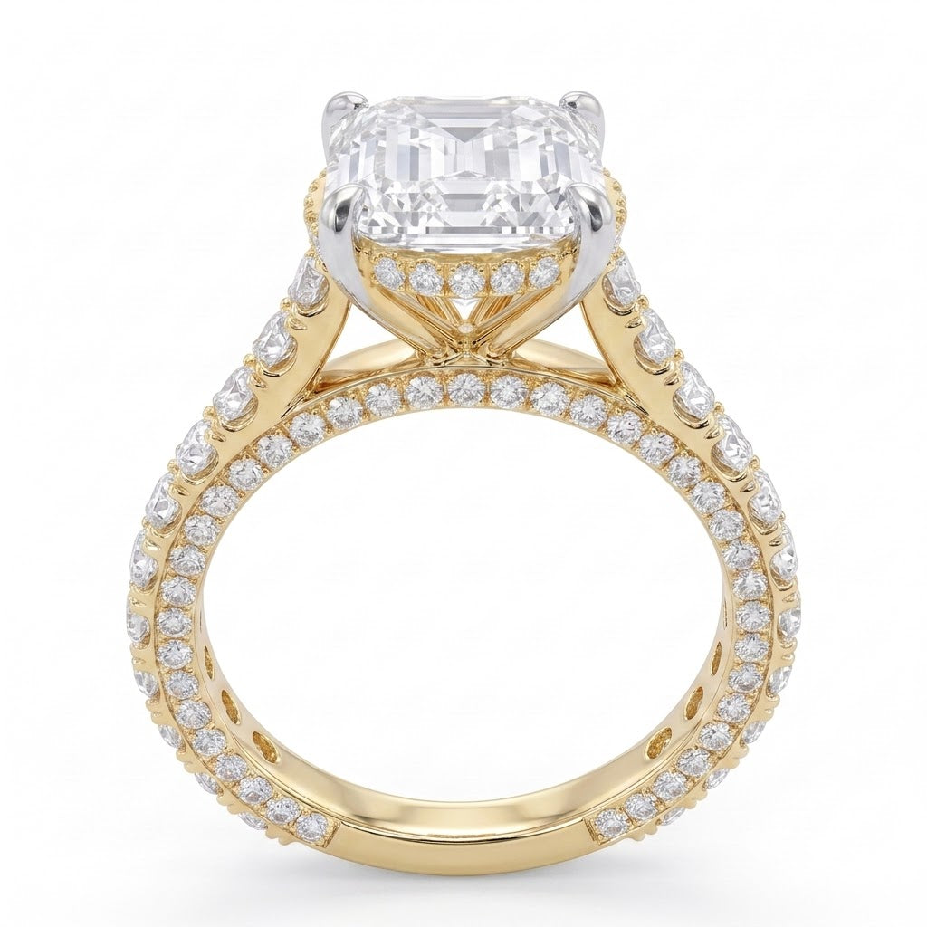 Double Pavé Hidden Halo Diamond Engagement Ring