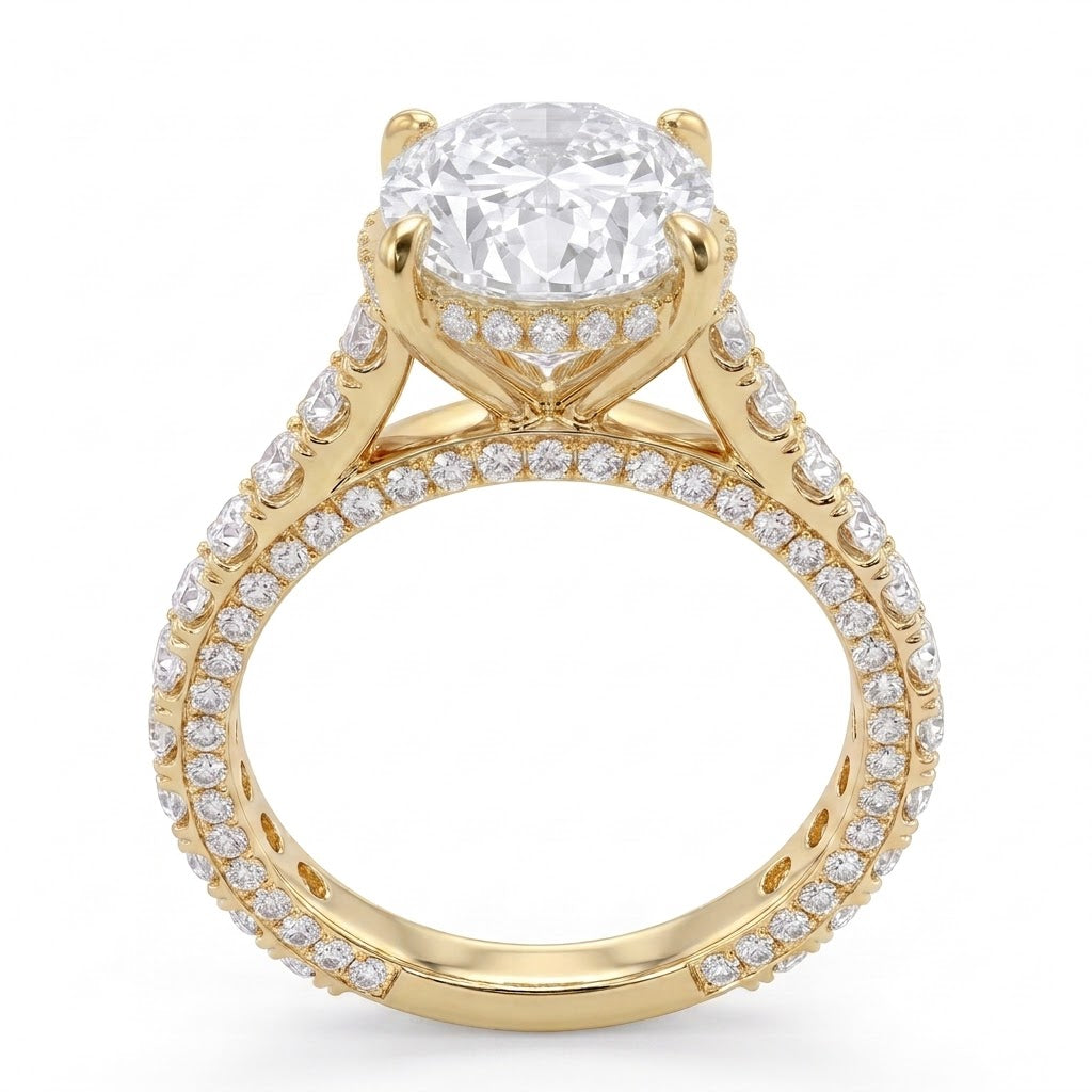 Double Pavé Hidden Halo Diamond Engagement Ring