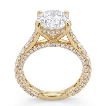 Double Pavé Hidden Halo Diamond Engagement Ring