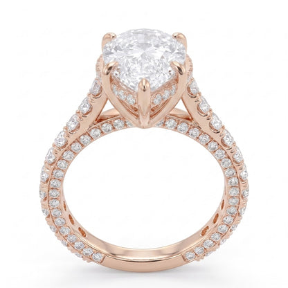 Double Pavé Hidden Halo Diamond Engagement Ring