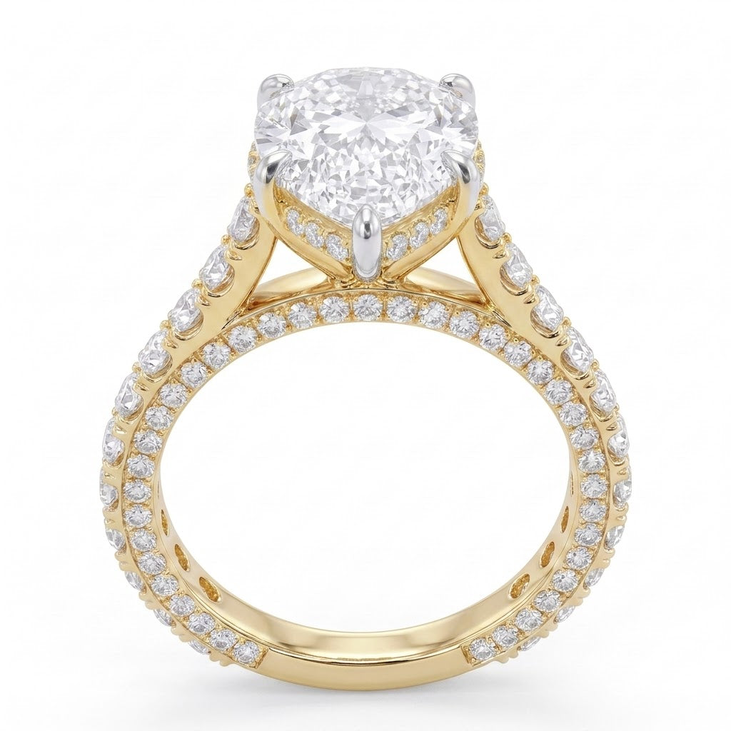 Double Pavé Hidden Halo Diamond Engagement Ring