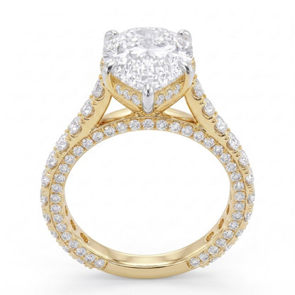 Double Pavé Hidden Halo Diamond Engagement Ring