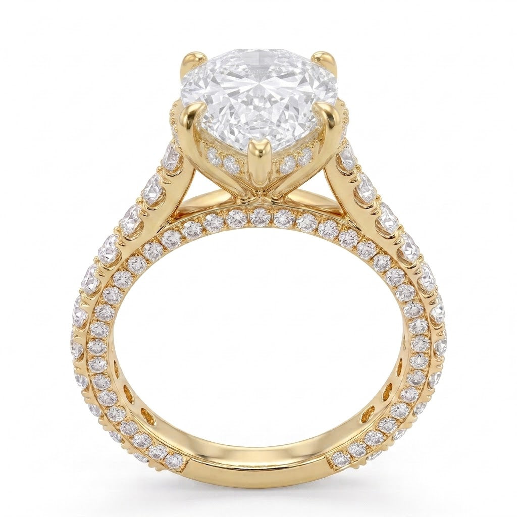 Double Pavé Hidden Halo Diamond Engagement Ring