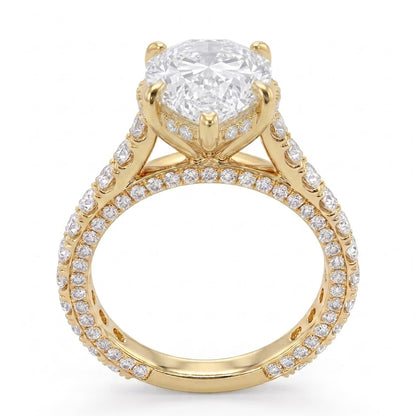 Double Pavé Hidden Halo Diamond Engagement Ring