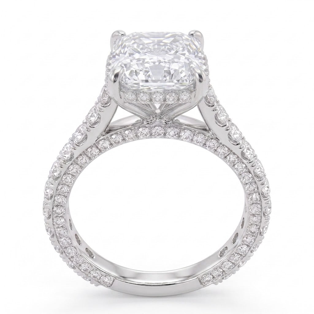 Double Pavé Hidden Halo Diamond Engagement Ring