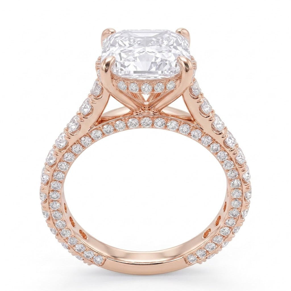 Double Pavé Hidden Halo Diamond Engagement Ring