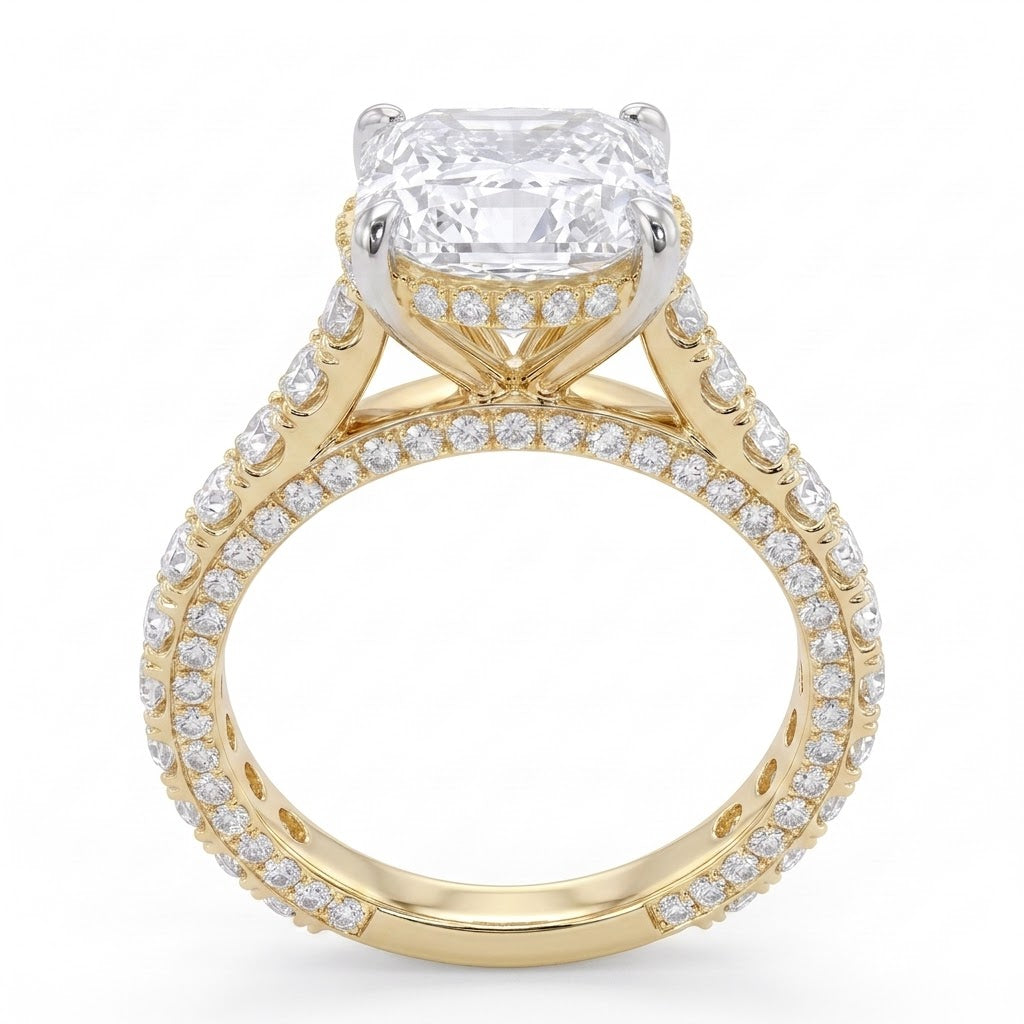 Double Pavé Hidden Halo Diamond Engagement Ring