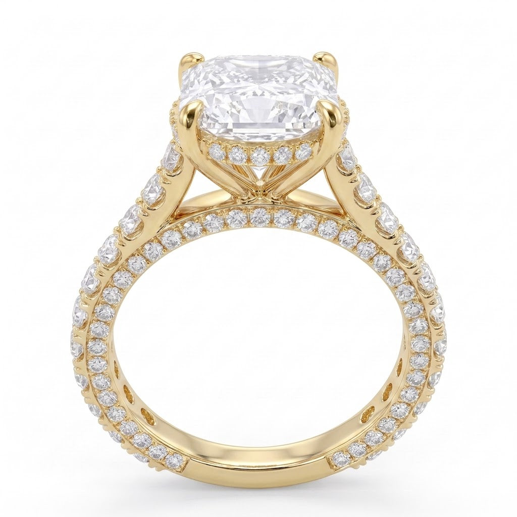 Double Pavé Hidden Halo Diamond Engagement Ring