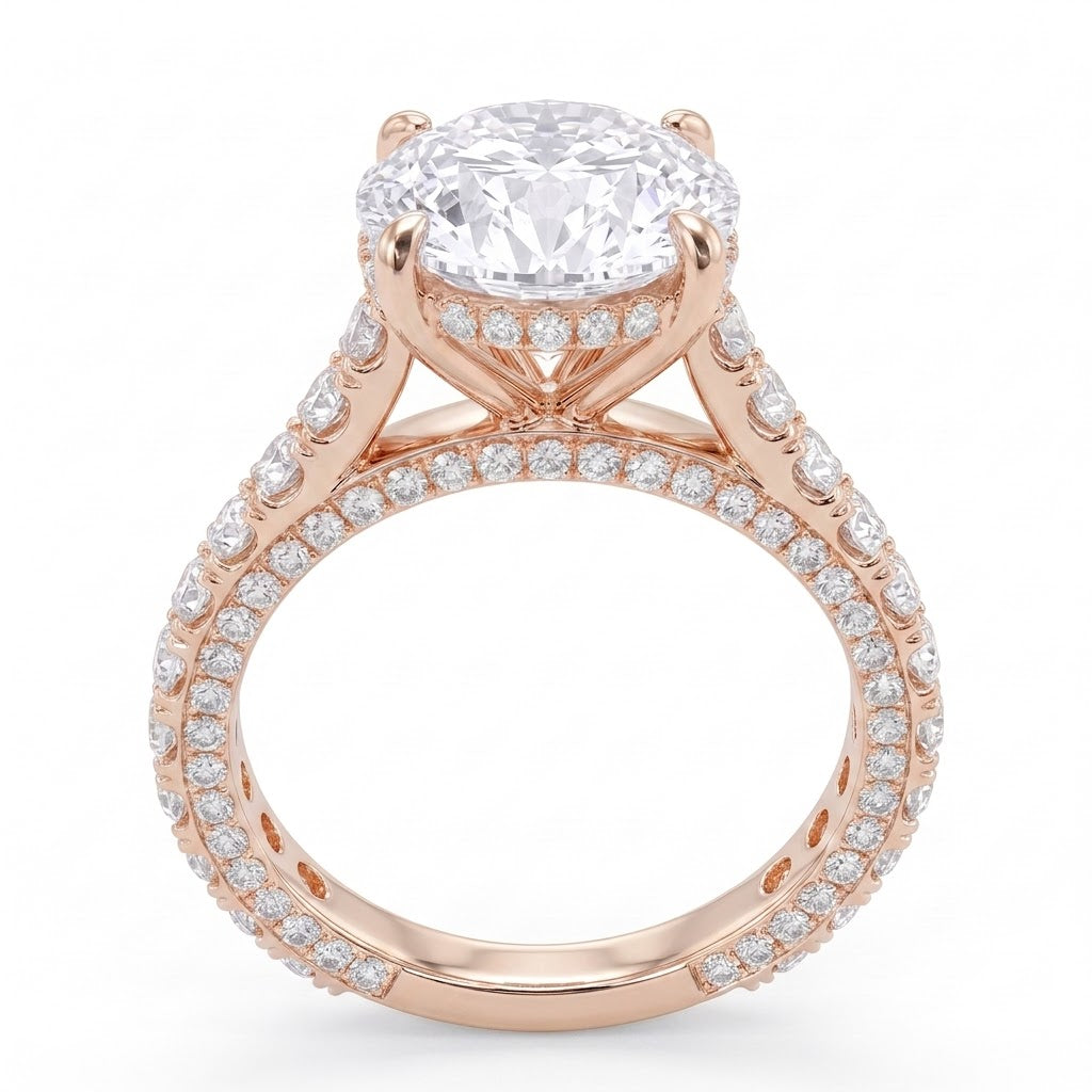Double Pavé Hidden Halo Diamond Engagement Ring