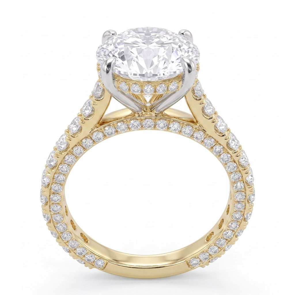 Double Pavé Hidden Halo Diamond Engagement Ring