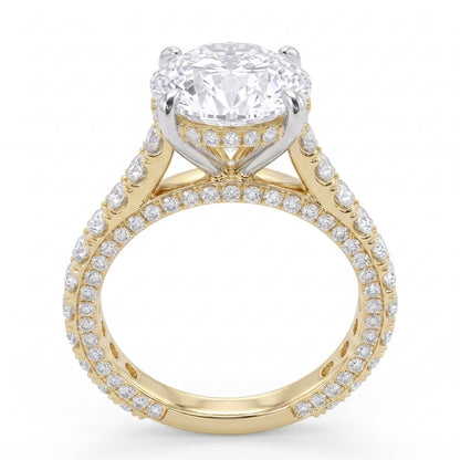 Double Pavé Hidden Halo Diamond Engagement Ring