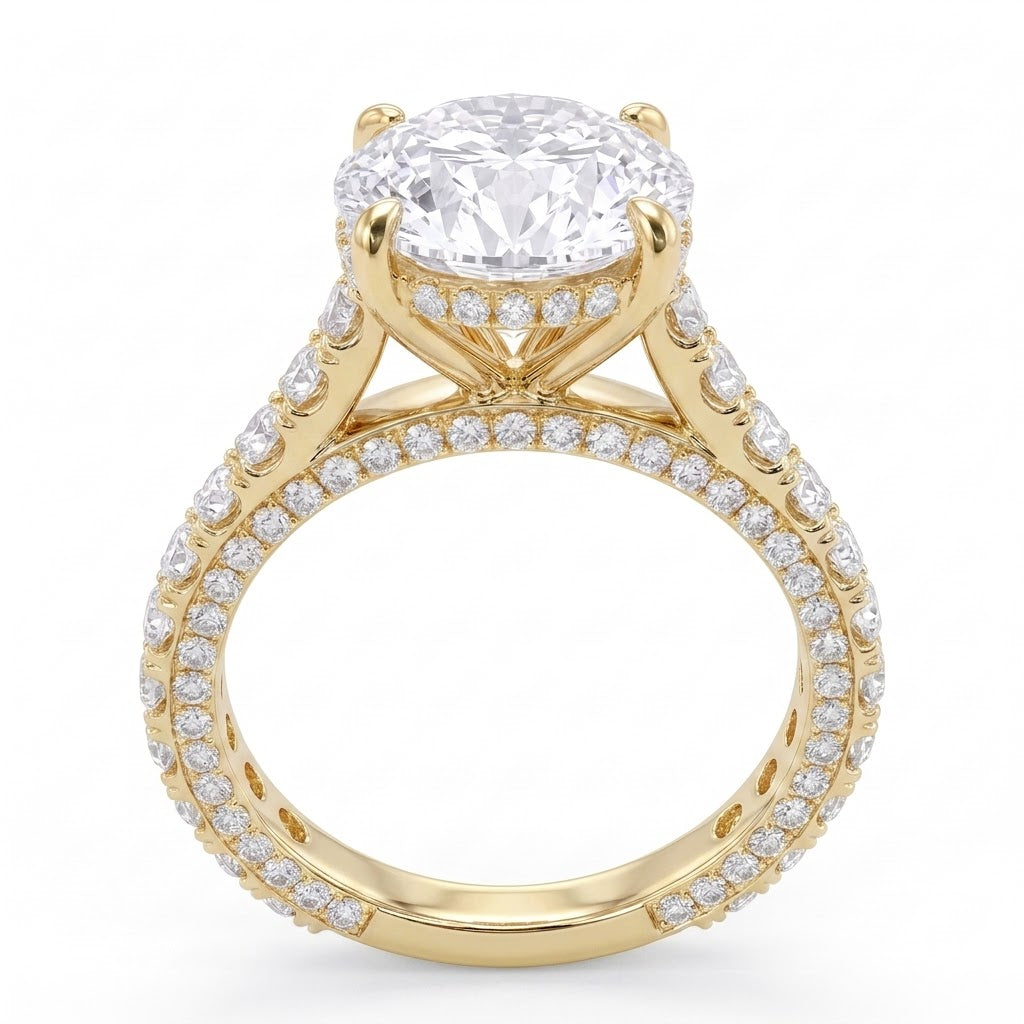 Double Pavé Hidden Halo Diamond Engagement Ring