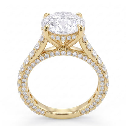 Double Pavé Hidden Halo Diamond Engagement Ring