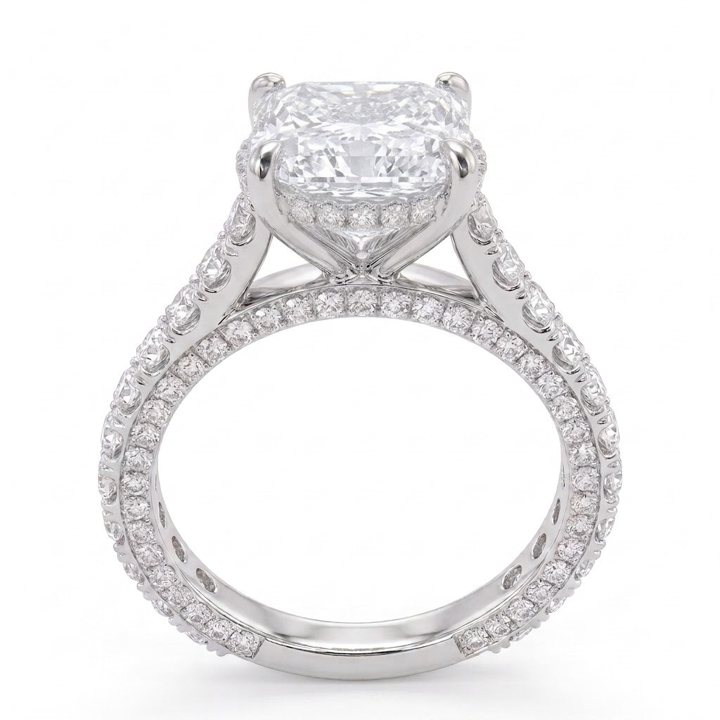 Double Pavé Hidden Halo Diamond Engagement Ring