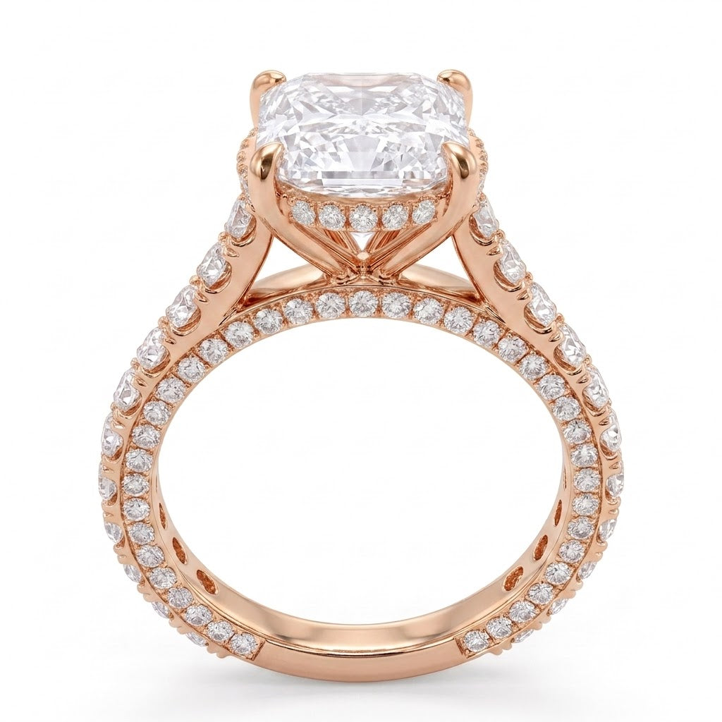 Double Pavé Hidden Halo Diamond Engagement Ring