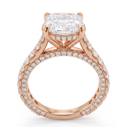 Double Pavé Hidden Halo Diamond Engagement Ring