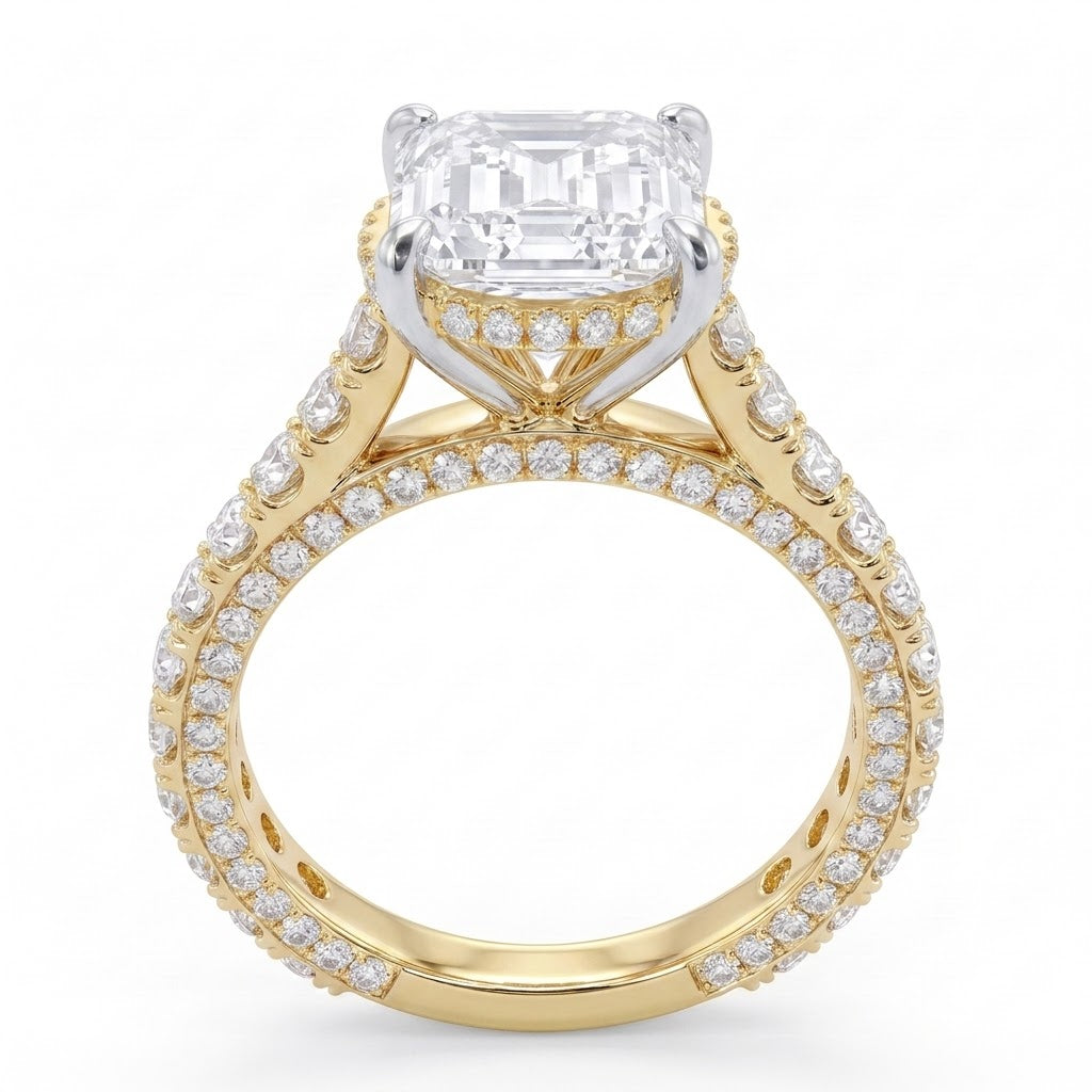 Double Pavé Hidden Halo Diamond Engagement Ring