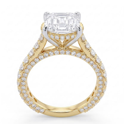 Double Pavé Hidden Halo Diamond Engagement Ring