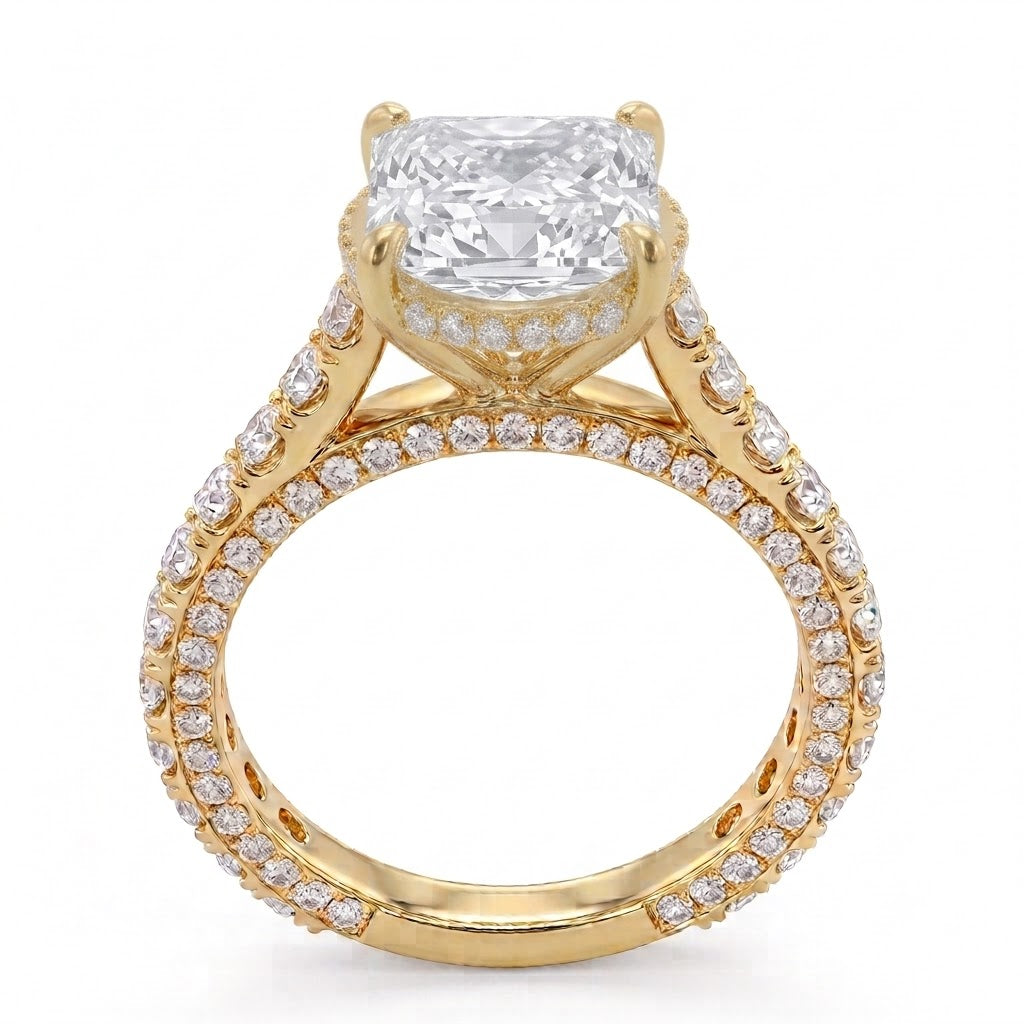Double Pavé Hidden Halo Diamond Engagement Ring